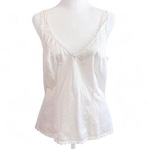 White Lace Trim Women's Top